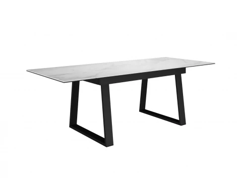 Стол DikLine DKZ160 Керамика Tianshan White (белый полуглянец)/подстолье черное/опоры черные (2 уп.) 00-00083315