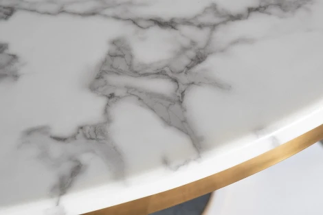 Кухонный стол Garda Decor 76AR-DT813 (Черный,Золото/Белый мрамор)