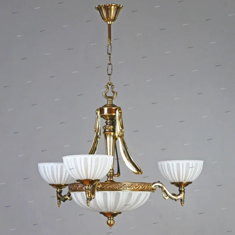 Люстра подвесная Ambiente by Brizzi Navarra, 6 ламп, бронза с белым