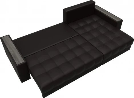 Диван угловой с декором и полкой Лига-050 НПБ Лига Диванов (Экокожа) арт.128603