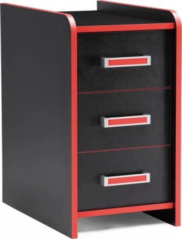 Компьютерный стол Woodville Ханна 33х55х60 черная / красная