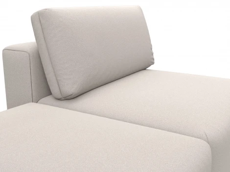 Модули диван и пуф Лига-060 НПБ (ЛДСП,Брус,Фанера,Замша/Бежевый) Лига Диванов 129601