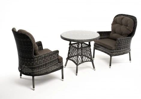"Алиса" кофейный комплект из искусственного ротанга, цвет графит 4SIS арт.УТ-00007671