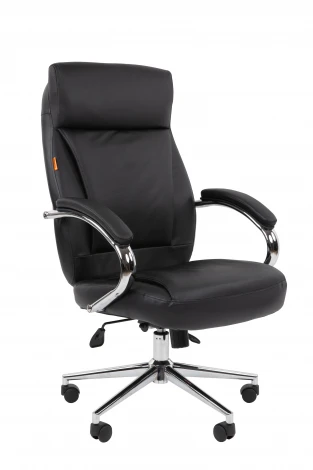 Офисное кресло Chairman 794 Россия хром нат. кожа/экокожа черная 7194218
