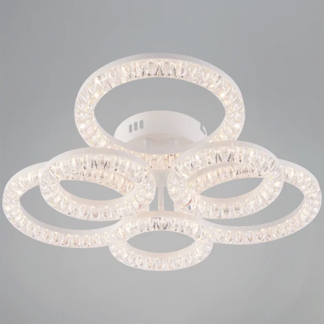 Потолочная люстра светодиодная на штанге с пультом регулировкой цветовой температуры, яркости и ночным режимом Reluce 09847-0.3-3+3A WH