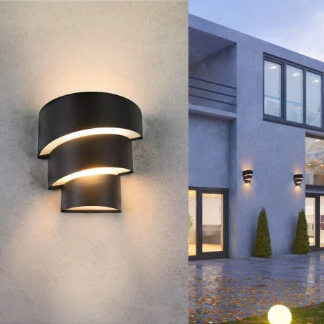 Настенный светодиодный светильник уличный 1535 черный Elektrostandard Helix TECHNO LED