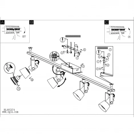 Спот на штанге Eglo Trillo 97374 (LED, 220V, круглые)