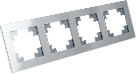 Рамка на 4 поста (серебро) Stekker Катрин 39534