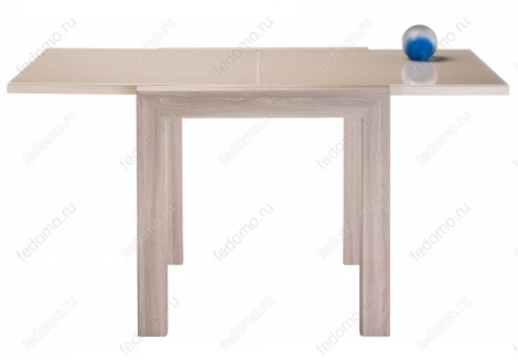 Стеклянный стол Woodville Джендри капучино / ясень шимо светлый 462095