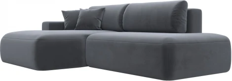 Диван угловой Лига-036 НПБ Модерн левый угол (Серый/Велюр) Лига Диванов арт.121412L