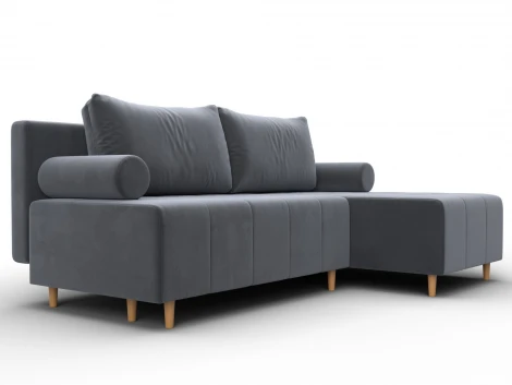 Диван угловой Лига-102 угол универсальный (ДСП,Брус,Фанера,Велюр/Серый) Лига Диванов 134792