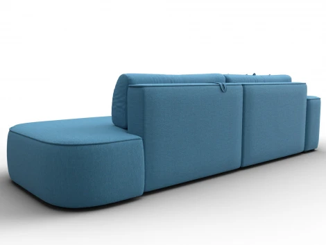 Диван угловой Лига-065 БП угол левый (ДСП,Рогожка/Голубой) Лига Диванов 134786L