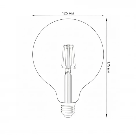 Лампочка светодиодная шар желтая E27 8W Uniel LED-G125-8W/GOLDEN/E27 GLV21GO