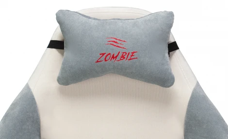 Кресло игровое Zombie EPIC PRO Fabric белый/серо-голубой с подголов. крестовина пластик пластик белый