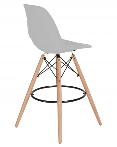 Стул барный DSW BAR (ножки светлый бук, цвет сиденья светло-серый (GR-01))