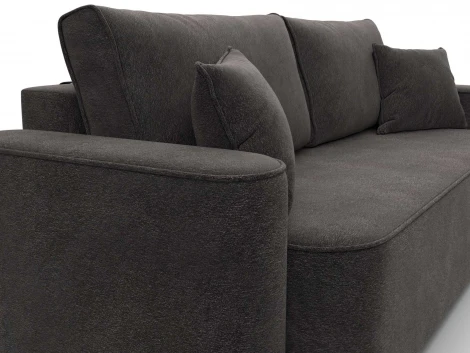 Диван прямой Лига-118 НПБ (ДСП,ЛДСП,Брус,Фанера,Велюр/Темно-коричневый) Лига Диванов 137079