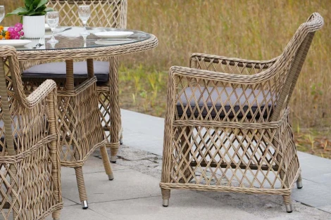 Плетеный круглый стол, диаметр 118 см, цвет соломенный 4SIS Эспрессо YH-T1661G