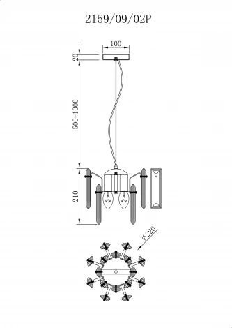 Подвесной светильник Ton 2159/09/02P Stilfort