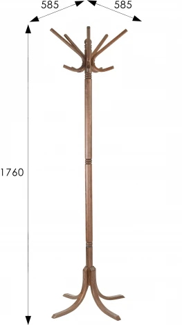 Вешалка напольная В 8Н средне-коричневый Mebelik арт.009100