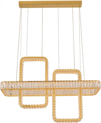 Подвесной светильник светодиодный Newport 8230 8232+2/S gold NEW (хрусталь, на тросе)