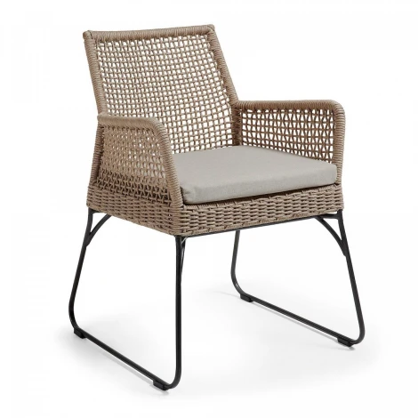 Стул уличный La Forma (ex Julia Grup) Novak (Бежевый/ Веревка,Металл)