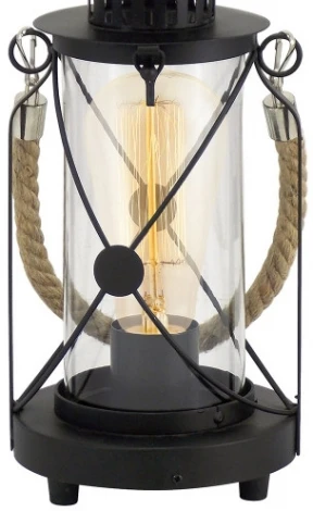 Настольная лампа с выключателем в виде керосиновой лампы Eglo Bradford 49283 (220V, фонарь, под старину, керосиновая лампа)