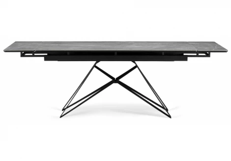 Кухонный стол Notta Блэкберн 140(200)х80 серый мрамор larka grey / черный