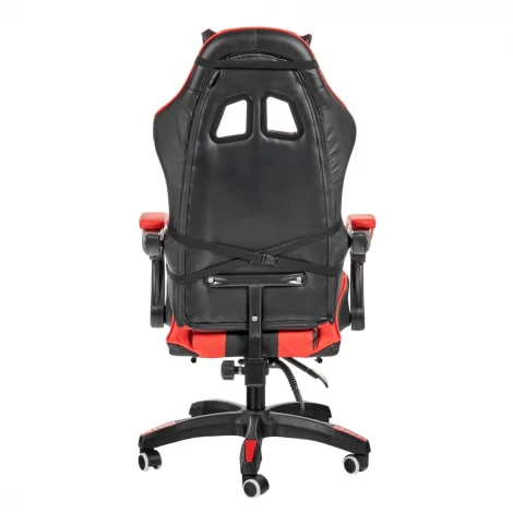 Игровое кресло Alfa Pro с подножкой, чёрный красный