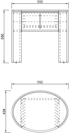 Тумбочка 1 ящик темный шпон 59*42*55см Garda Decor арт.77IP-30300