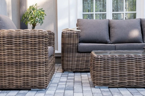 "Палермо" лаунж-зона из искусственного ротанга, цвет соломенный 4SIS арт.УТ-00008190