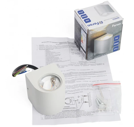 Архитектурная подсветка Feron Корфу 48473 DH052, 6W, 400Lm, 3000K, белый Бостон (LED, 220V, IP54)