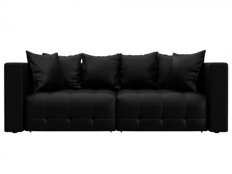 Диван прямой Лига-052 НПБ (ЛДСП,Брус,Фанера/Пластик/Экокожа/Черный) Лига Диванов 129904