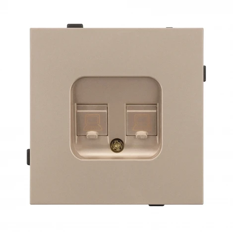 Механизм компьютерной розетки двойной SCT-TENDO-MPC2-PL-GD (RJ-45, CAT6) (Arlight, Песочный) 054103
