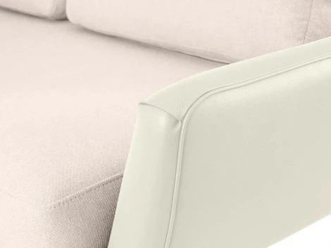 Диван Ispani угловой правый ОГОГО (арт.803478), (Ткань,Экокожа/Белый)