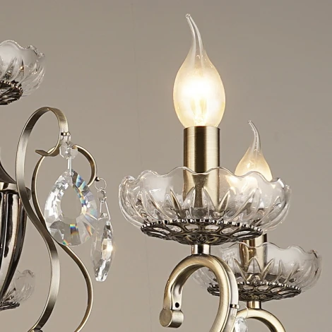 Подвесная люстра Reluce 04135-0.4-08 (220V, подвески, на цепи, подсвечник, свеча)