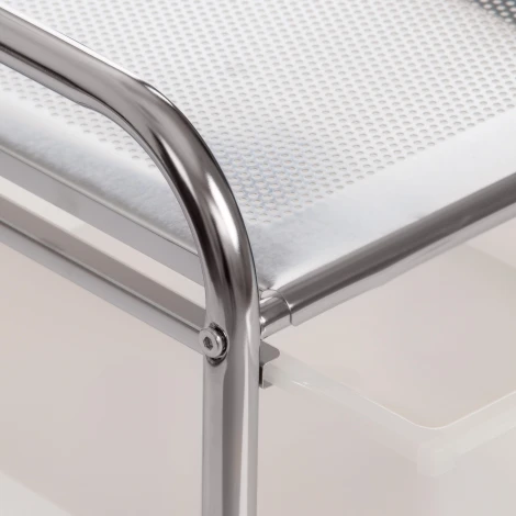 Столик c 3 ящиками для хранения NY-3296-3 хром/белый (металл/пластик)