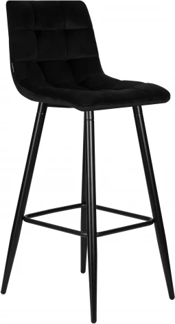 Стул барный Dobrin NICOLE (черные матовые ножки, черный велюр (108-77))