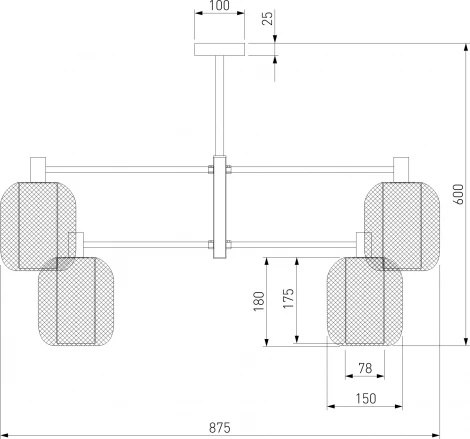 Потолочная люстра на штанге Eurosvet Voile 30192/8 золото (220V)