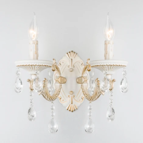 Бра Eurosvet Lia 3585/2 белый/прозрачный хрусталь Strotskis