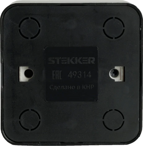 Розетка с заземлением (черный) Stekker София 49314