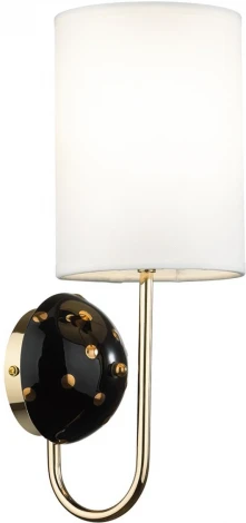 Бра Odeon Light Pollen 5424/1W золотой/черный/белый/металл/керамика/ткань E14 1*40W (220V, круглые)