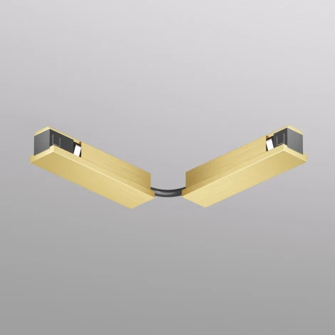 Коннектор для трека Denkirs Shine Base TR5724-SB 90° стена-потолок с поворотом трека под произвольным углом, сатинированная латунь (48V)