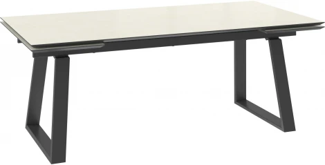 Стол Мебвилл Барон 200, Камень Бежевый Compakt cer/Чёрный