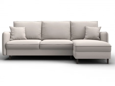 Диван угловой Лига-064 НПБ угол универсальный (ДСП/Дерево/Замша/Бежевый) Лига Диванов 129639