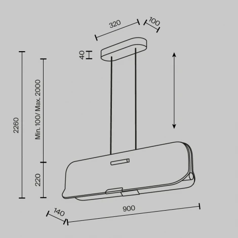 Подвесной светильник LED Maytoni Optimista MOD408PL-L12B3K (220V, на проводе)