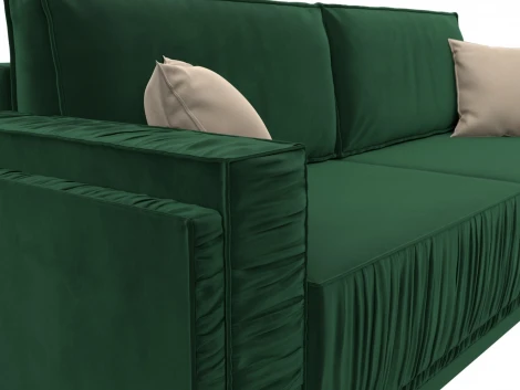 Диван прямой Лига-044 (Зеленый,Бежевый/Велюр) Лига Диванов арт.122252