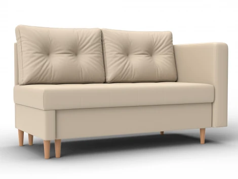 Кушетка Лига-098 (ДВП,ДСП,ЛДСП,Брус,Фанера/Дерево/Экокожа/бежевый) Лига Диванов 132580