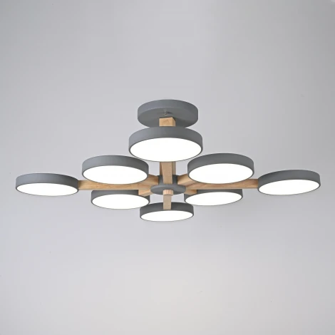 Потолочная люстра Wi-Fi на штанге Turna L8 Grey By ImperiumLoft Turna-B01 (LED, 220V, голосовое управление, умный дом - Алиса)