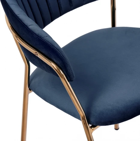 Комплект из 4-х стульев Turin синий с золотыми ножками Bradexhome арт.FR 0557K