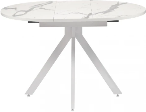 Стол Bradex Home Rudolf круглый раскладной 90-120x90x75см, белый мрамор, белый (RF 0465)